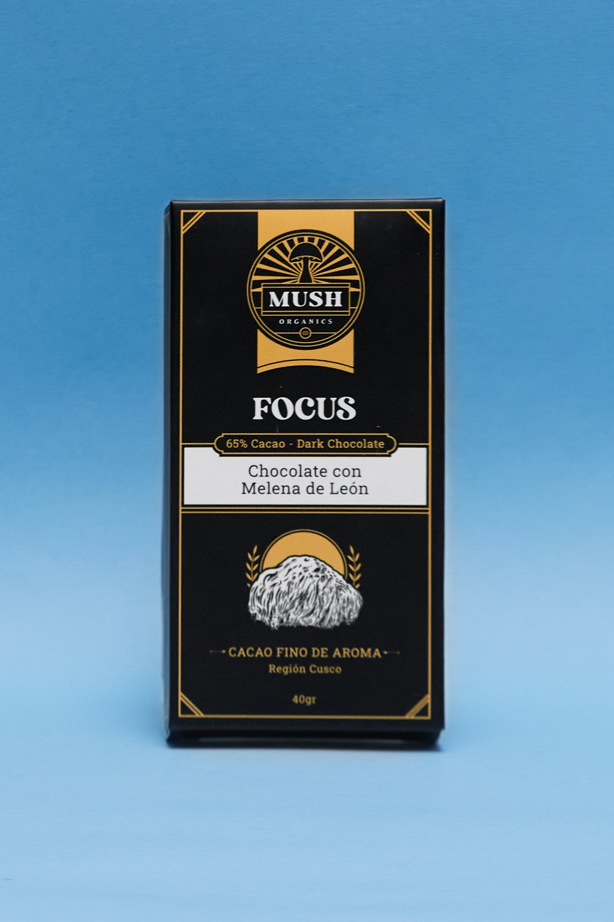 Chocolate MUSH NATURALS 65% Cacao 7.5% Melena de León