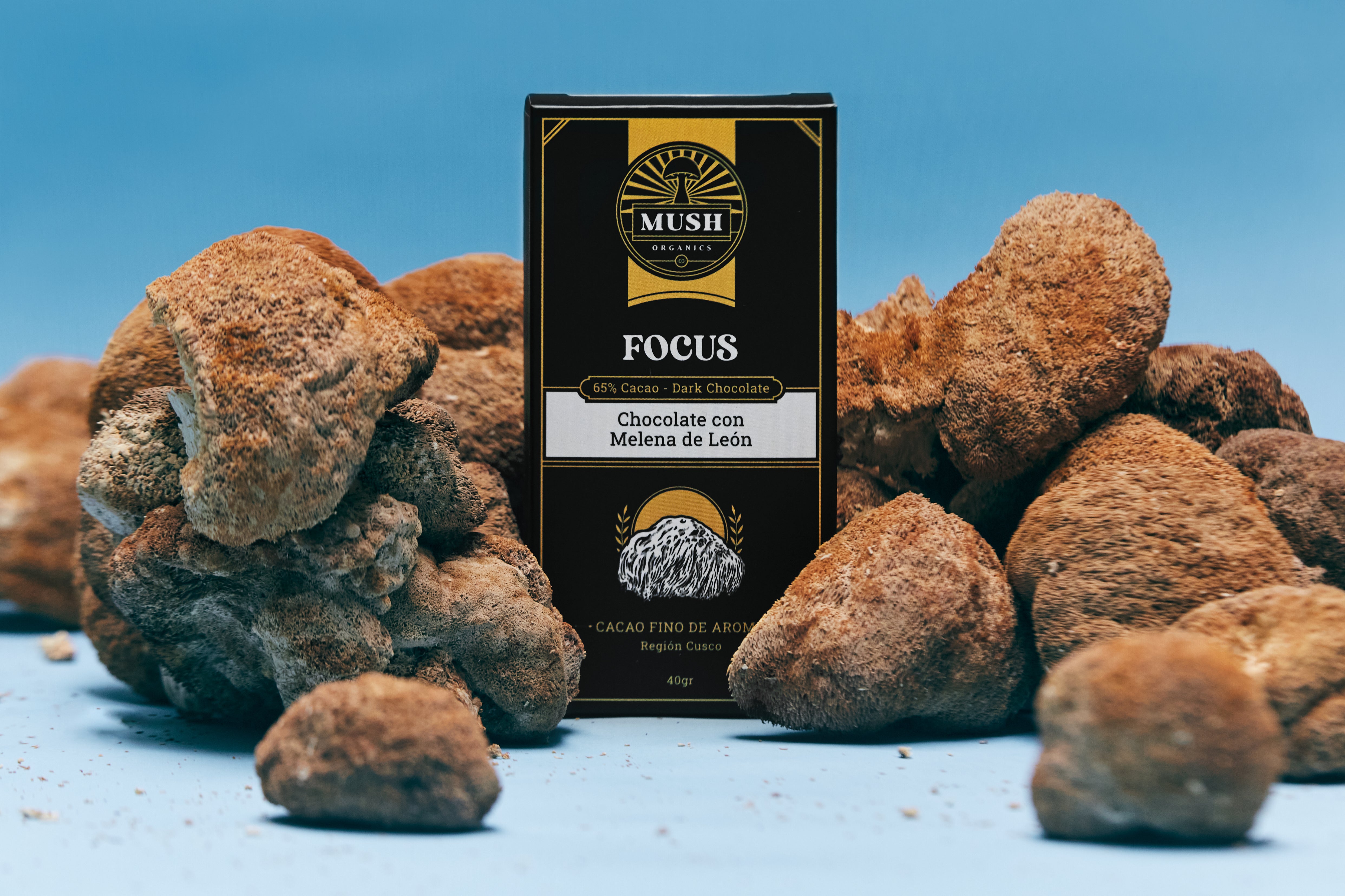 Chocolate MUSH NATURALS 65% Cacao 7.5% Melena de León