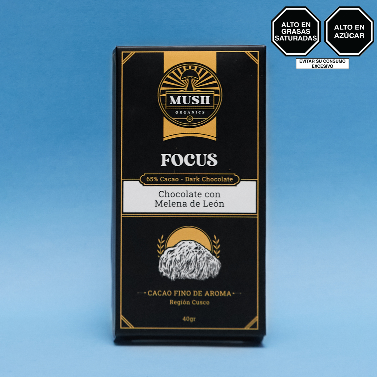 Chocolate MUSH NATURALS - 65% Cacao, 7.5% Melena de León